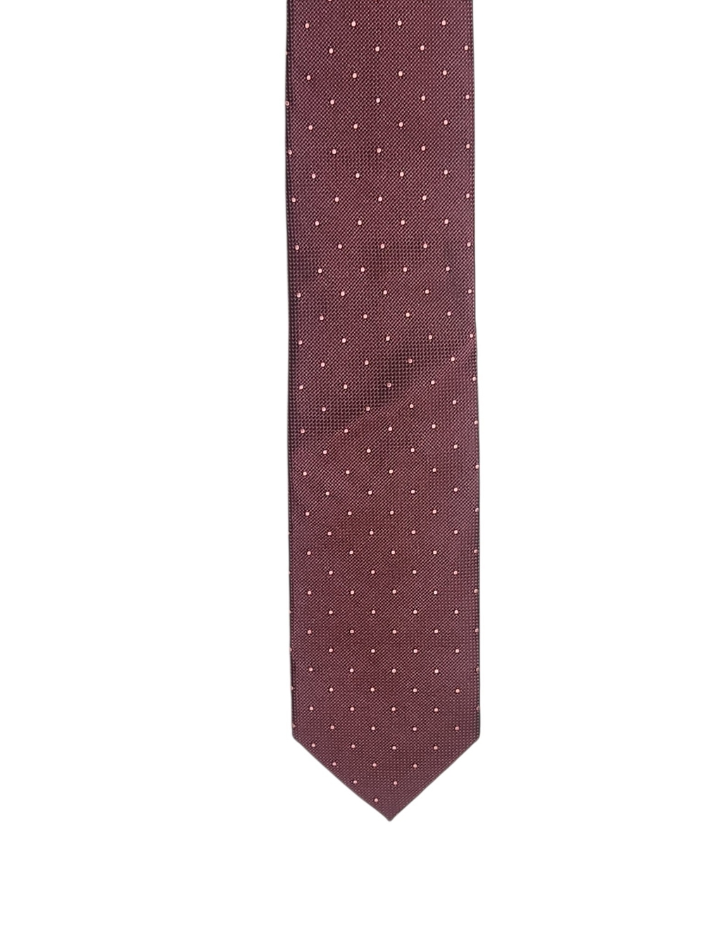 Tom Ford Mens Burgundy Pink Dot Print 100% Silk Tie Made in Italy 57 Inch